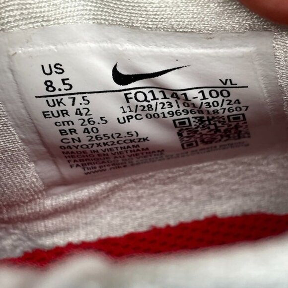 Nike Alpha Huarache 9 Lacrosse Turf Ohio State Size 8.5 Men White Red FQ1141-100 - Picture 7 of 7